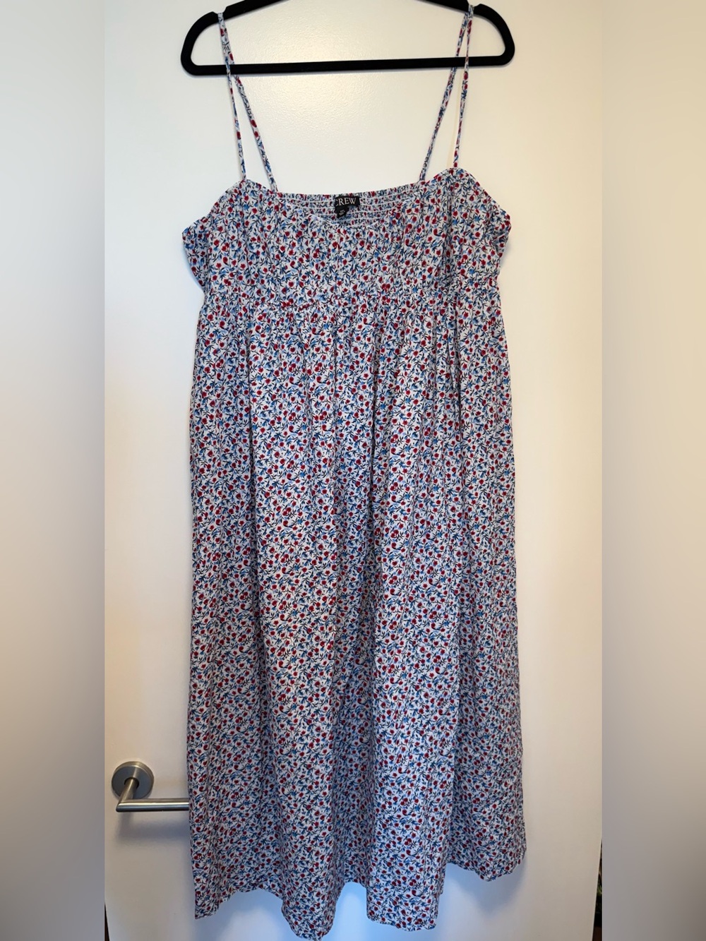 J. Crew Blue and Red Floral Maxi Sundress Skirt
